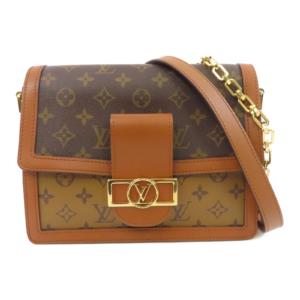 LOUIS VUITTON  Monogram/Monogram Reverse Dauphine MM金扣手挽肩背兩用袋啡色