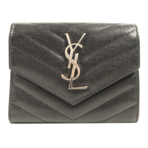 SAINT LAURENT 牛皮皮革Wallet銀扣錢包