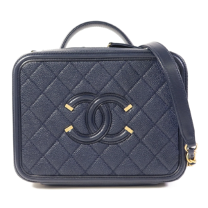 CHANEL 牛皮皮革Vanity Case金扣手挽肩背兩用袋